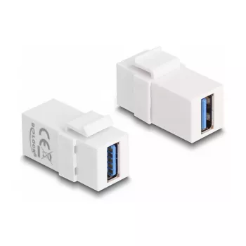 DeLOCK Keystone modulis USB 3.0 A lizdas – USB 3.0 A lizdas baltas 1:1