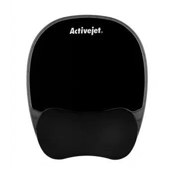 Gelinis riešo atraminis kilimėlis pelei ActiveJet – juodas 220×250 mm, gelis ir silikonas, neslystantis pagrindas