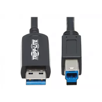 Eaton Tripp Lite Series USB 3.2 Gen 1 Plenum-Rated Fiber aktyvus optinis kabelis (AOC) - A/B M/M, juodas, 20 m - USB kabelis - USB A tipas (M) prie USB B tipo (M) - USB 3.2 Gen 1 - 20,0 m - P