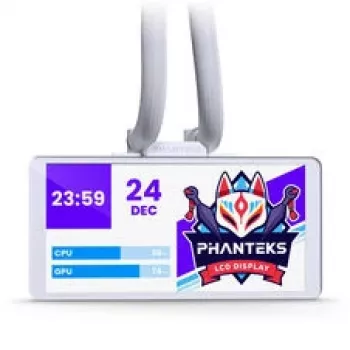 Phanteks Glacier One 360M25 LCD AiO skysčio aušinimas su 6 colių ekranu, 360 mm, baltas