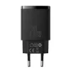 Vidinis USB greitasis įkroviklis Baseus CCXJ-B01 — 2 prievadai (USB-C PD 20W + USB-A QC3.0 18W), 100–240V, juodas