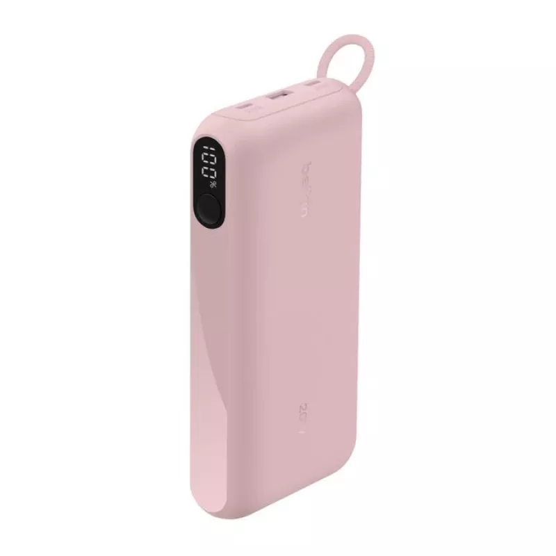 Power bank Belkin BPB028HQPK 20000 mAh – 2× USB-C, 1× USB-A, rožinė