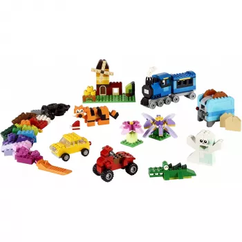LEGO 10696 Classic Medium Kūrybinė Plytų Dėžutė – 484 Spalvingos Plytos, Langas, Ratai, Idėjų Pradžiai