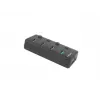Natec Mantis 2 NHU-1557 USB 3.0 skirstytuvas 4 prievadų, USB Type-B įvestis, įjungimo/išjungimo mygtukai, maitinimo blokas, juodas