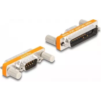 DELOCK adapteris D-Sub 9 kaiščiai į D-Sub 25 kaiščiai, paauksuoti kontaktai, oranžinis/sidabrinis