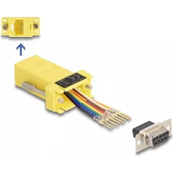 DeLOCK D-Sub 9 kontaktų moteriškas į RJ45 moterišką surinkimo rinkinys geltonas VGA RJ-45