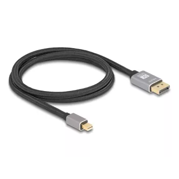DeLOCK Mini DisplayPort į DisplayPort laidas 8K 60 Hz 1 m pilka metaliniai lizdai be fiksatoriaus