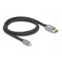 DeLOCK Mini DisplayPort į DisplayPort laidas 8K 60 Hz 1 m pilka metaliniai lizdai be fiksatoriaus