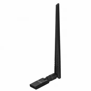 USB Wi-Fi adapteris LANBERG NC-0300-WIE, USB 2.0, dvi išorinės antenos 5 dBi, WLAN 300 Mbps, Ethernet/WLAN, juodas