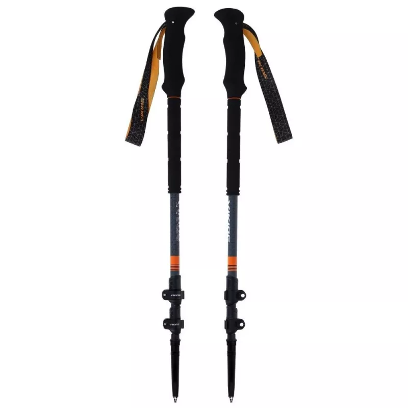 Slidinėjimo turistinės lazdos Viking Kangri 610/24/7881/0854/UNI – reguliuojamos, pilkai oranžinės