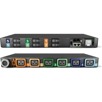 Vertiv Geist Rack PDU, stebimas (įrenginio lygio), EC, 1U, įvadas IEC 60309 230/400V 3x32A, fiksuojantys lizdai (6) C19 (VP4G31A0)