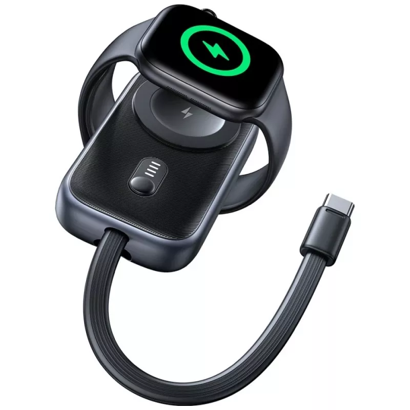 Usams CD245 2v1 indukcinis kroviklis Apple Watch su 1200mAh powerbanku ir USB-C laidu