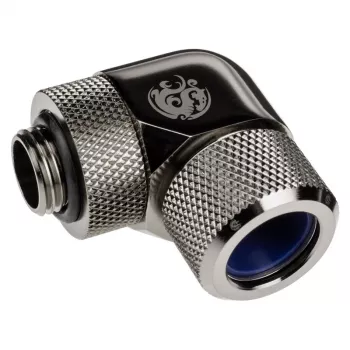 Adapteris 90° BitsPower Advanced Multi-Link G1/4 colio AG prie 14 mm išorinio skersmens kietojo vamzdelio — sukamasis