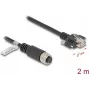 Tinklo kabelis DeLOCK M12 A-koduotas 8 kontaktų moteriškas į RJ45 kištuką Cat.5e 2 m juodas