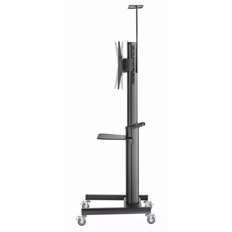 Grindinis TV stovas Gembird TVS-70T-02, 37–70 colių, 70 kg, VESA 200x200–600x400, pakreipimas ±5°/−12°, aukščio reguliavimas, ratukai, kabelių valdymas
