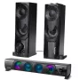 2 in 1 PC garsiakalbis Soundbar kompiuteriui su RGB LED apšvietimu, stereo, USB, 2 x 3W, AUX 3.5 mm