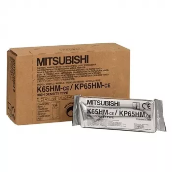 Mitsubishi Electric K65HM-CE / KP65HM-CE 110 mm x 20 m termopopieriaus ritinėlis, didelio tankio, 4 vnt. dėžutėje