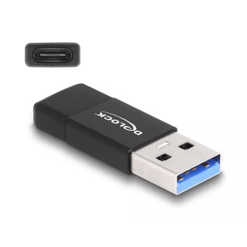DeLOCK 60001 Jungties keitiklis USB A į USB C, juodas