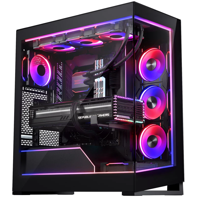 Phanteks NV5 Premium DRGB rinkinys + maitinimo šakotuvas, 3x išoriniam rėmui, 1x pagrindinės plokštės kabelių dangtelis - juoda