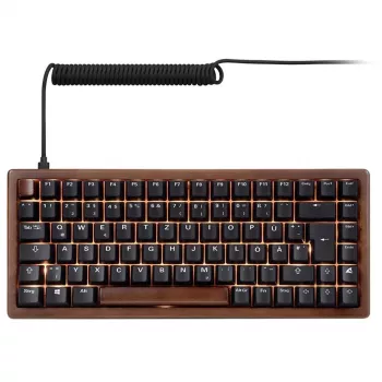 Sharkoon 100068081 klaviatūra laidinė USB QWERTZ vokiška juoda medis 75%