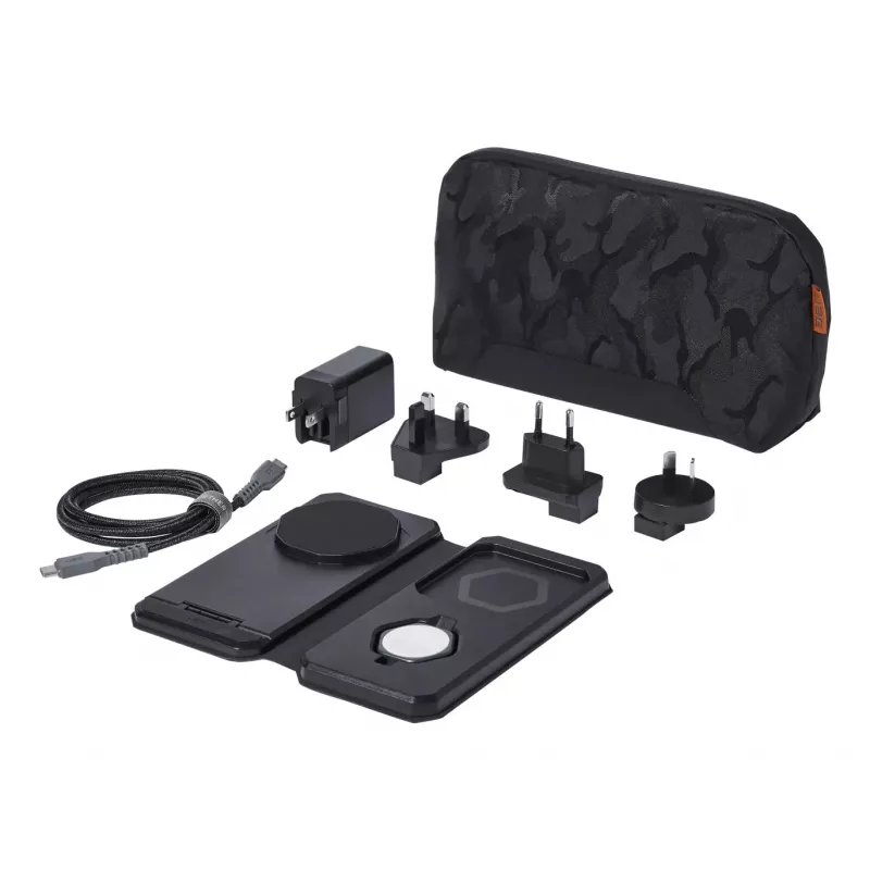 3-in-1 ausinės Urban Armor Gear SRGE belaidis įkroviklis juoda pilka