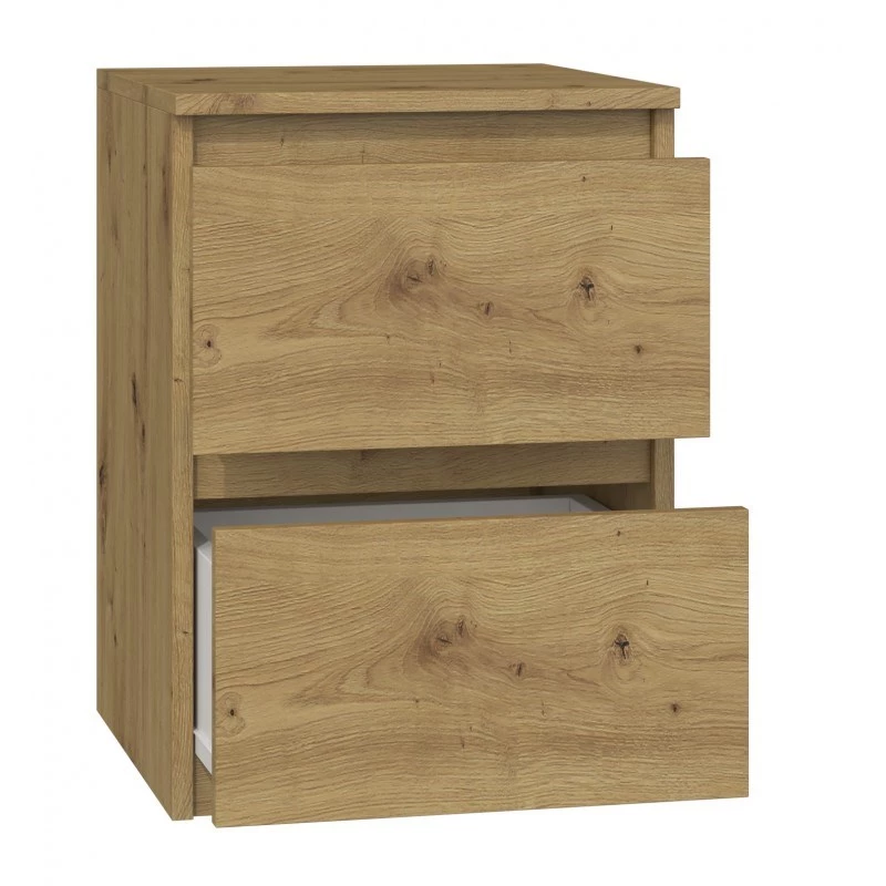 Nakties staliukas Top e Shop M2 ARTISAN, 2 stalčiai, ąžuolo medžio efektas, 300×300×400 mm