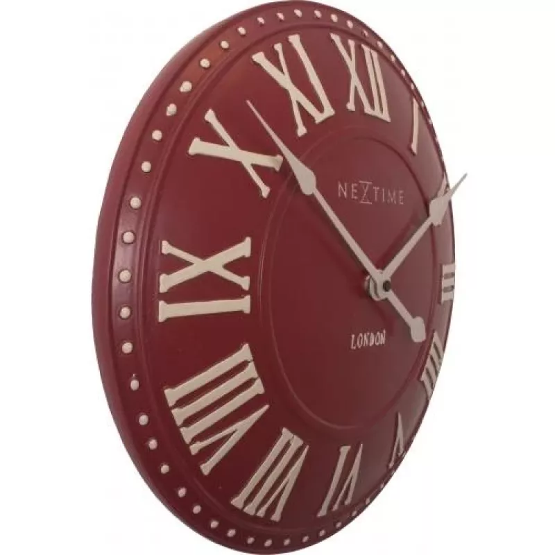 NeXtime laikrodis 3083ro London Roman, Ø34.5 cm, sieninis, raudonas/baltas