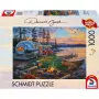 Dėlionė Schmidt Spiele 58533 – 1000 dalių, „Kempingo idilė prie ežero“ peizažinė iliustracija
