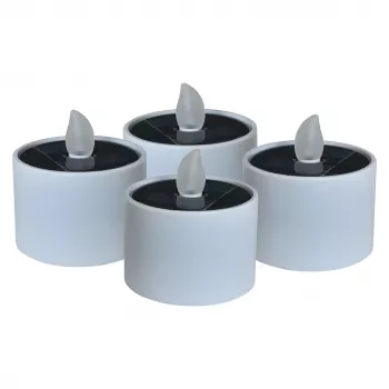 LED saulės baterija maitinama žvakė RealPower STL-4, 4 vnt., baterijomis maitinamos saulės LED žvakės