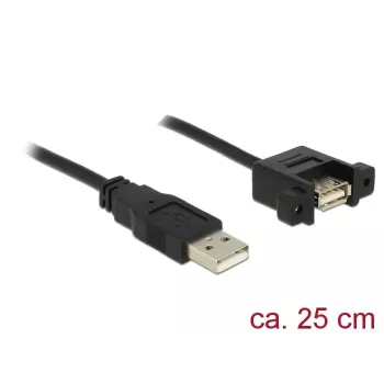USB kabelis DeLOCK 85462 USB 2.0 0,25 m Juodas