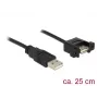 USB kabelis DeLOCK 85462 USB 2.0 0,25 m Juodas