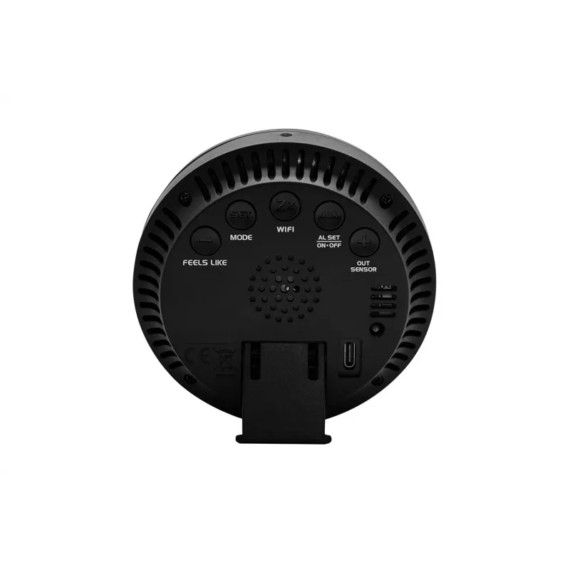 Oro stotis BLAUPUNKT WS35BK APP – LCD ekranas, temperatūra ir drėgmė, signalizacija, kalendorius, programėlės valdymas, 94×94×27 mm