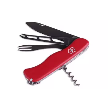 Sūrio peilis Victorinox Cheese Master V-0 83 Raudonas su nuimamu ašmenimis ir šakotu galu