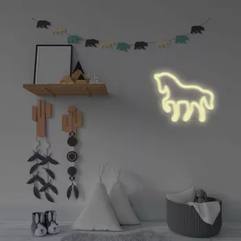 LED neoninis ženklas MANTA SNL103WH – arklio motyvas, balta šviesa