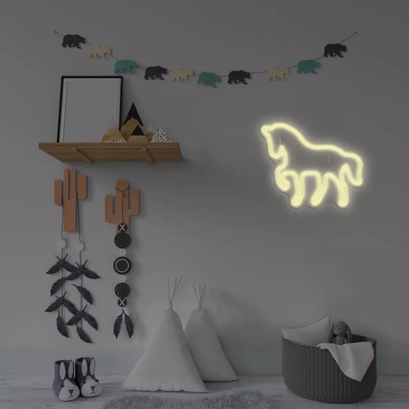 LED neoninis ženklas MANTA SNL103WH – arklio motyvas, balta šviesa