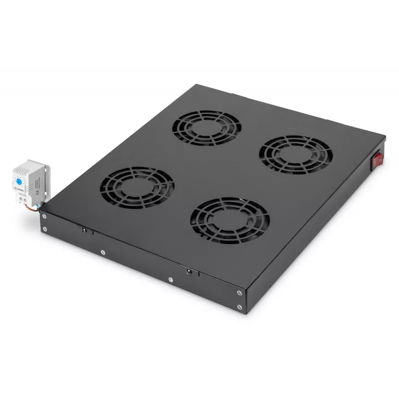 Vėdinama aklinė plokštė Digitus DN-19 FAN-4-HO-SW