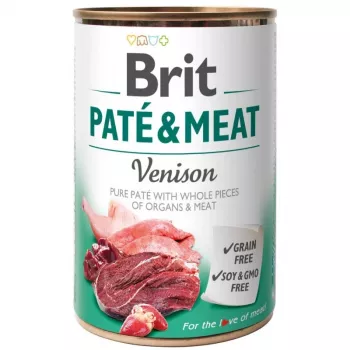 BRIT Paté & Meat su žvėriena – šlapias šunų maistas – skardinė – 400 g