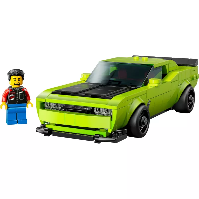 Konstrukcinis automobilis LEGO Speed Champions Dodge Challenger SRT Hellcat 77237 — 390 dalių, 1 minifigūrėlė, nuo 9 metų