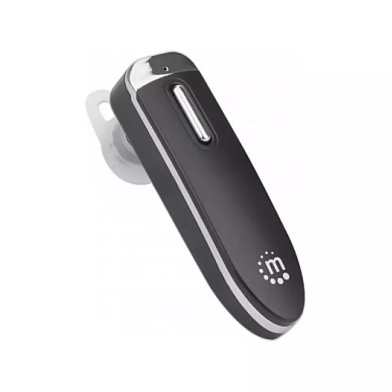 Manhattan Bluetooth ausinė su viena ausine, įmontuotu mikrofonu ir valdymo mygtukais, juoda, 10 h veikimo laikas, 10 m atstumas, USB-A įkrovimo laidas, Bluetooth 4.0, 3 metų garantija
