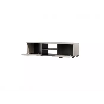 TV spintelė Cama Meble SOHO 140x43x37 cm – kashmyro viršus, juodas rėmas