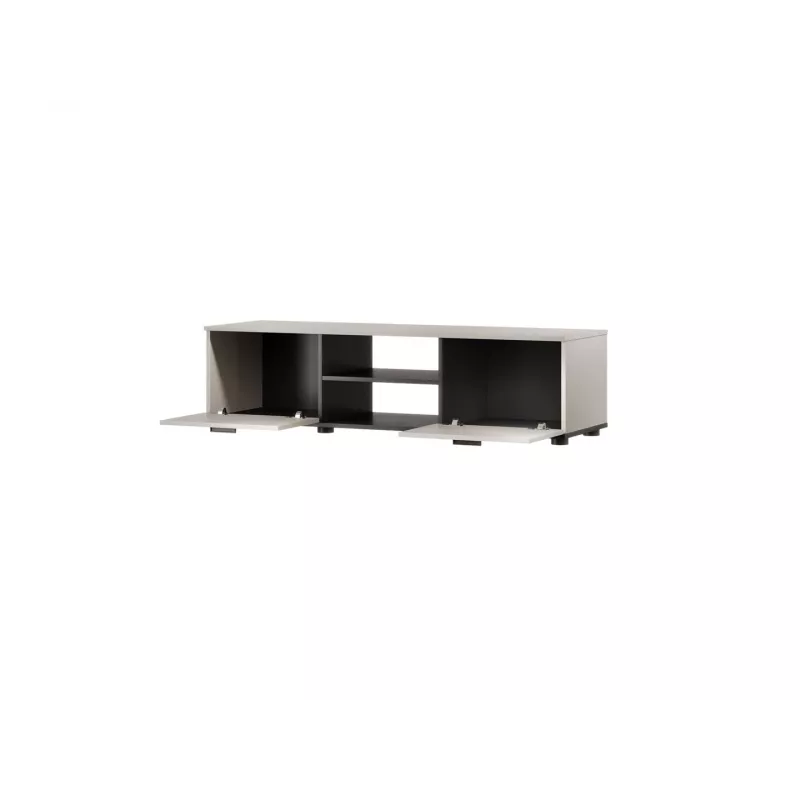 TV spintelė Cama Meble SOHO 140x43x37 cm – kashmyro viršus, juodas rėmas