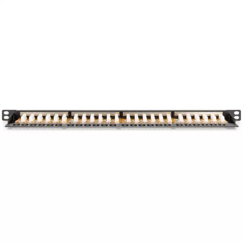 Patch Panel Digitus CAT6 Class E Ekranuotas Didelio Tankio Juodas 24 prievadai 0.5U
