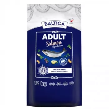 BALTICA Excellent Hypoalerginis suaugusių vidutinių veislių šunų ėdalas su lašiša - sausas ėdalas - 12 kg