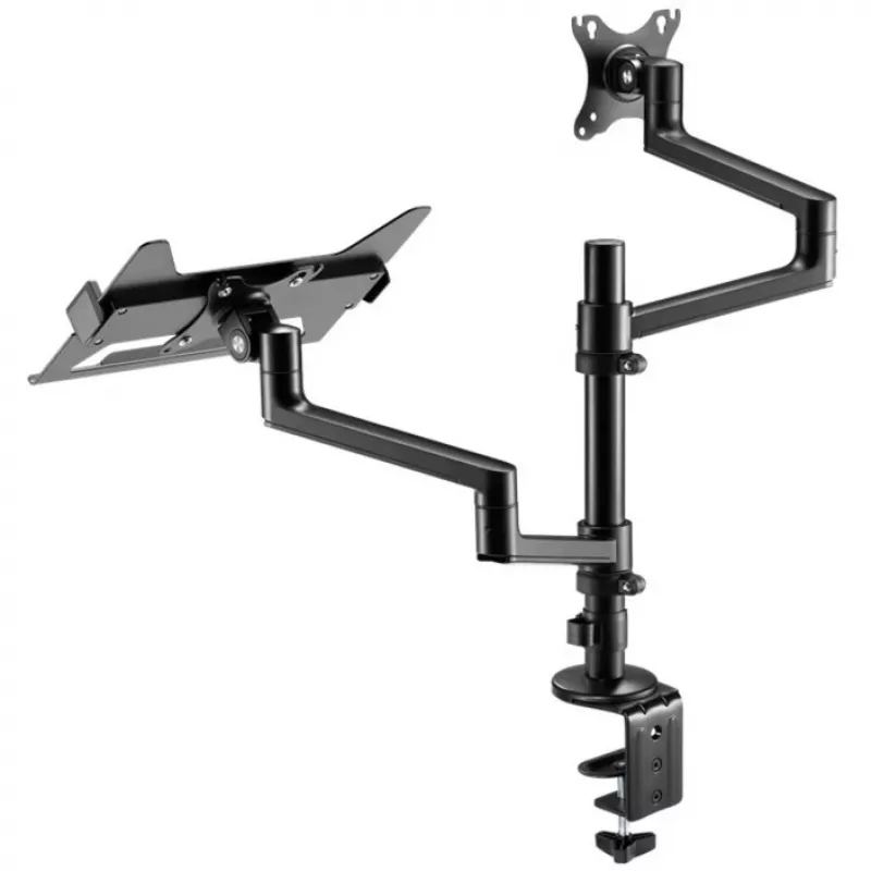 Monitoriaus laikiklis WENTRONIC Goobay Deluxe 74417 su nešiojamojo kompiuterio rankena, juodas