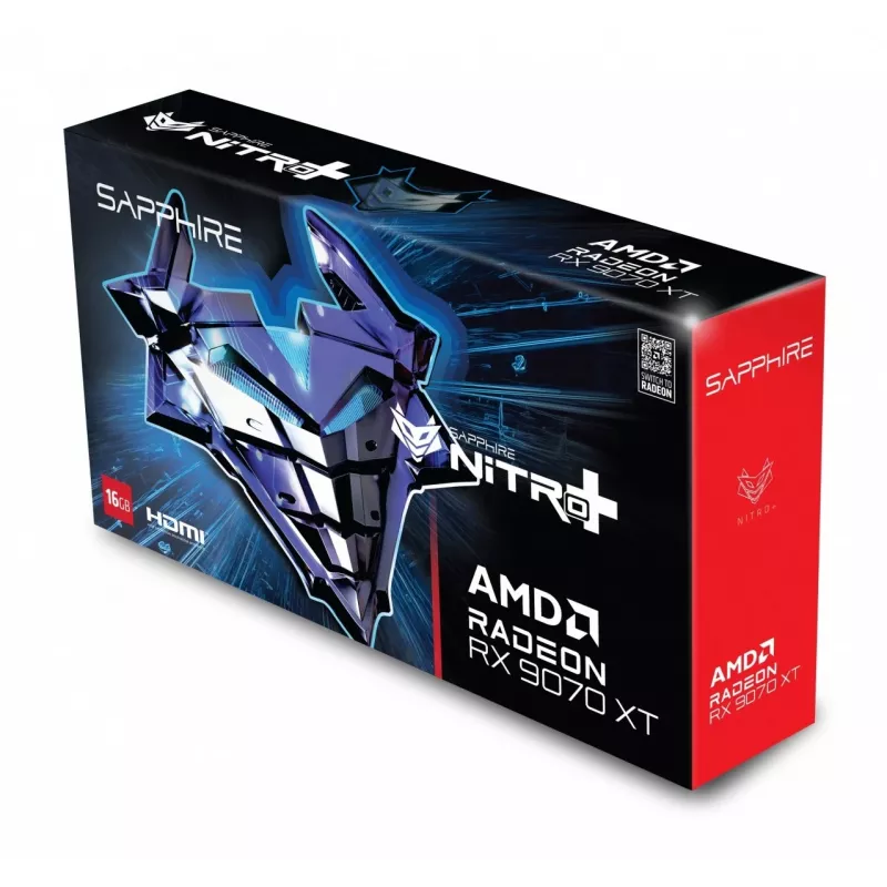 Sapphire vaizdo plokštė Radeon RX 9070 XT, 16 GB GDDR6, PCIe 5.0, 256 bitų, 330 W TDP