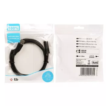 TB USB AM-BM laidas 1,8 m juodas (AKTBXKU1PABW18B)