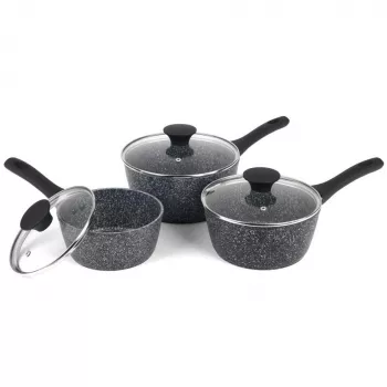 Verdančių puodų rinkinys Salter BW11460BRMFO 3 vnt. juodas aliuminis