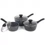 Verdančių puodų rinkinys Salter BW11460BRMFO 3 vnt. juodas aliuminis