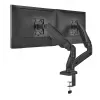 Monitorinė ranka up up Ekonomiška interaktyvi priešsvėrinė dviejų monitorių ranka matinė juoda VESA 75x75/100x100