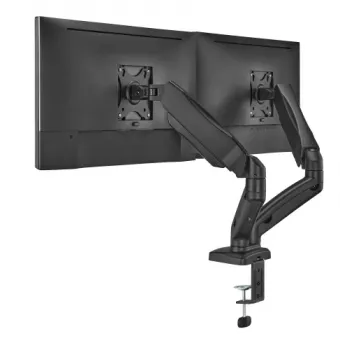 Monitorinė ranka up up Ekonomiška interaktyvi priešsvėrinė dviejų monitorių ranka matinė juoda VESA 75x75/100x100